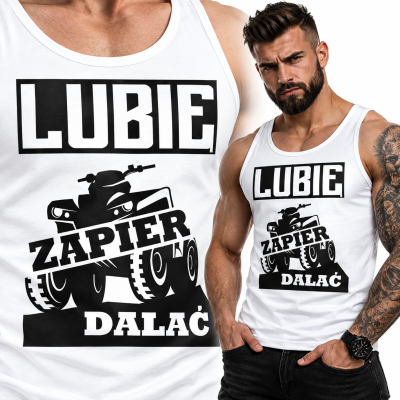 TANK TOP ŚMIESZNY QUAD LUBIĘ BIAŁA